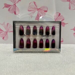 Nail‎ Reformation Ombre Glitter Press On Nails Almond Shape Full Cover